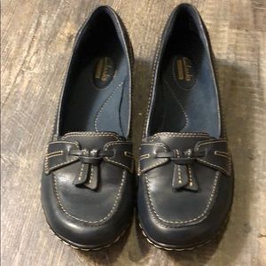 Clarks Collection Blue Leather Slip-0n